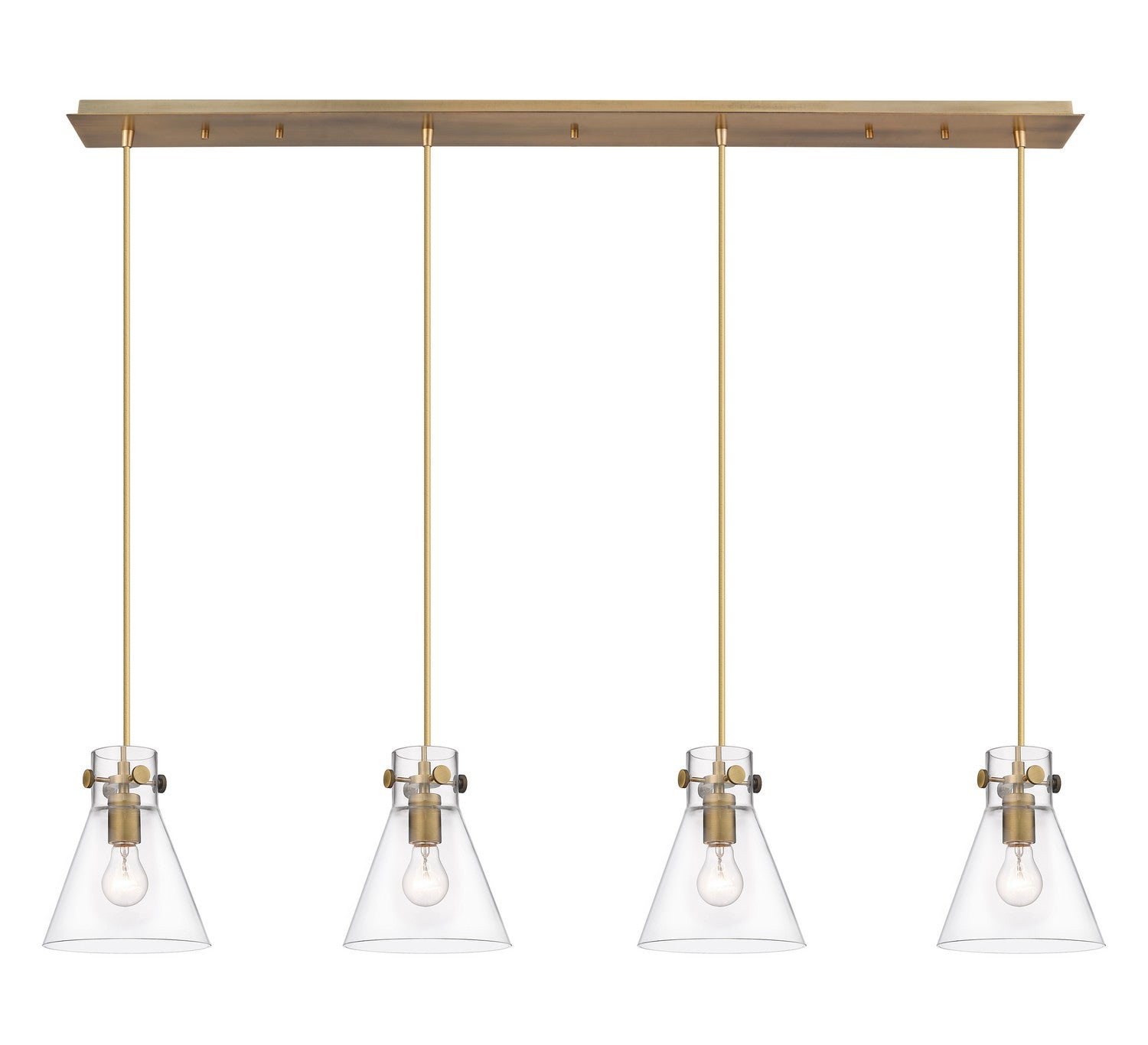 Innovations - 124-410-1PS-BB-G411-8CL - Two Light Linear Pendant - Downtown Urban - Brushed Brass