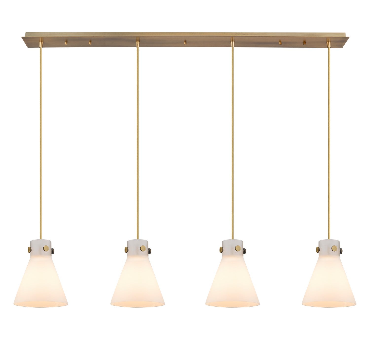 Innovations - 124-410-1PS-BB-G411-8WH - One Light Linear Pendant - Downtown Urban - Brushed Brass