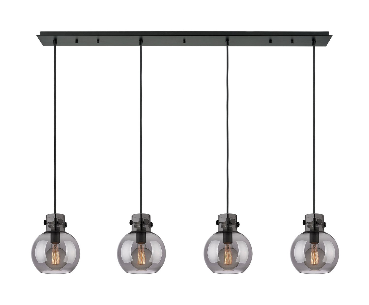 Innovations - 124-410-1PS-BK-G410-8SM - Three Light Linear Pendant - Newton - Matte Black