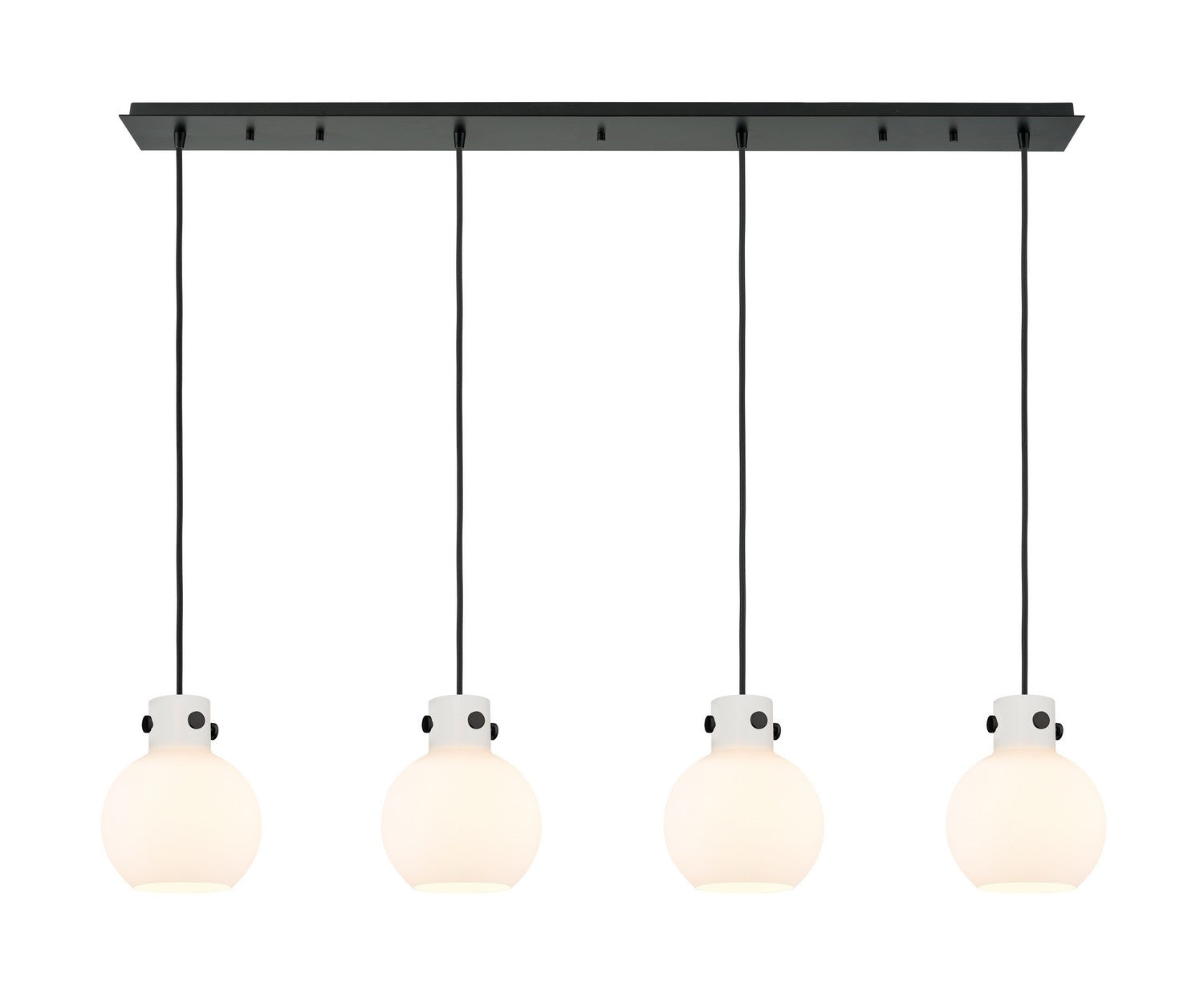 Innovations - 124-410-1PS-BK-G410-8WH - Six Light Linear Pendant - Newton - Matte Black