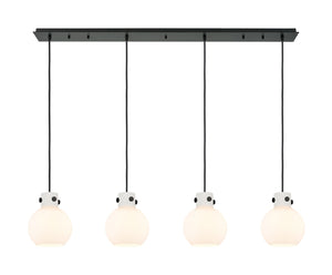 Innovations - 124-410-1PS-BK-G410-8WH - Six Light Linear Pendant - Newton - Matte Black