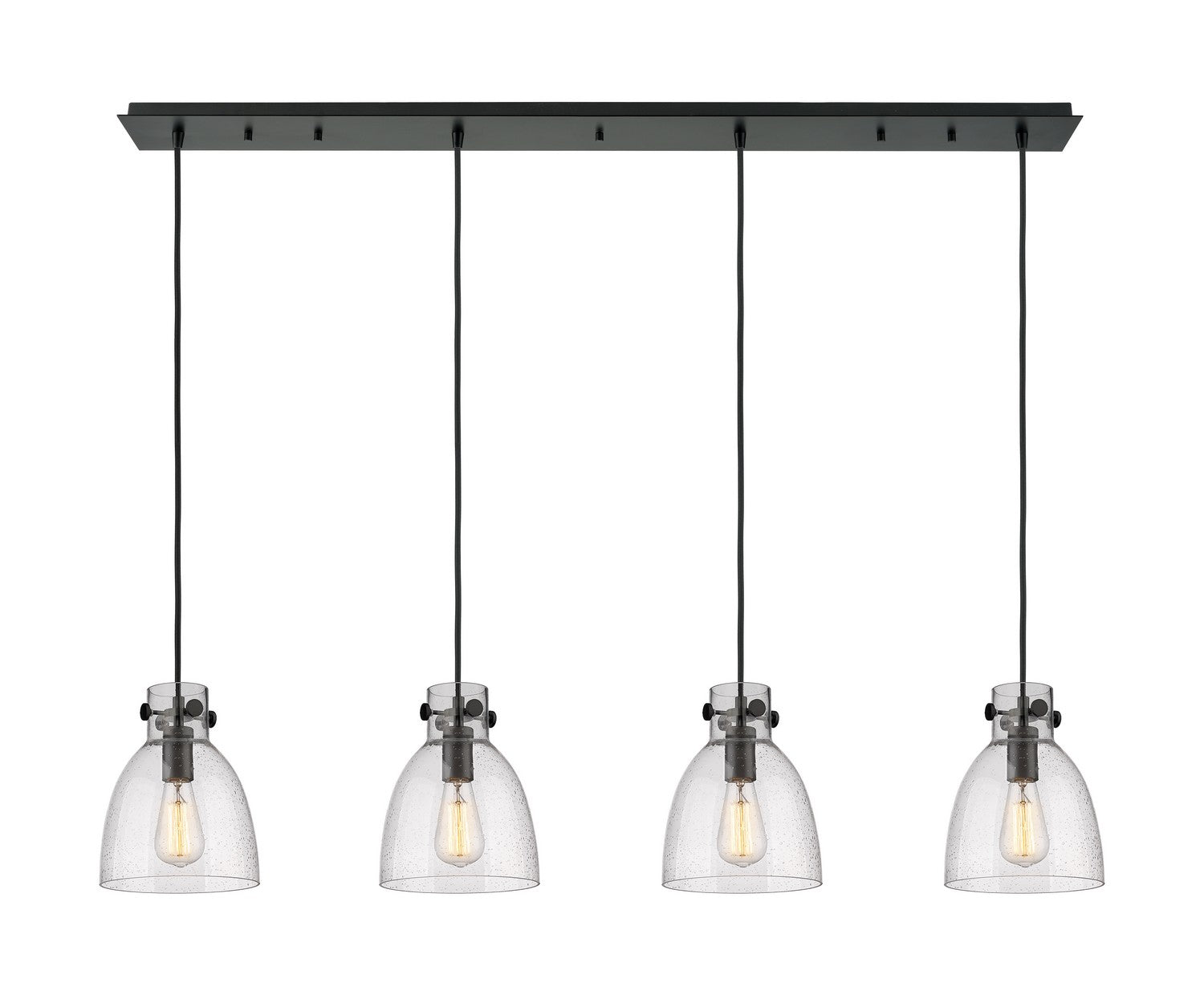 Innovations - 124-410-1PS-BK-G412-8SDY - Four Light Linear Pendant - Downtown Urban - Matte Black