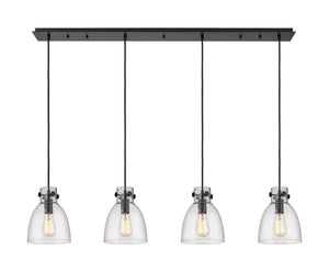 Innovations - 124-410-1PS-BK-G412-8SDY - Four Light Linear Pendant - Downtown Urban - Matte Black