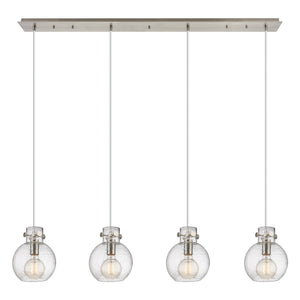 Innovations - 124-410-1PS-SN-G410-8SDY - Four Light Linear Pendant - Newton - Brushed Satin Nickel