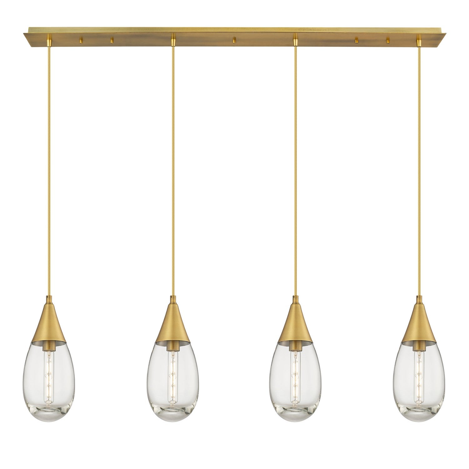 Innovations - 124-450-1P-BB-G450-6CL - LED Linear Pendant - Downtown Urban - Brushed Brass