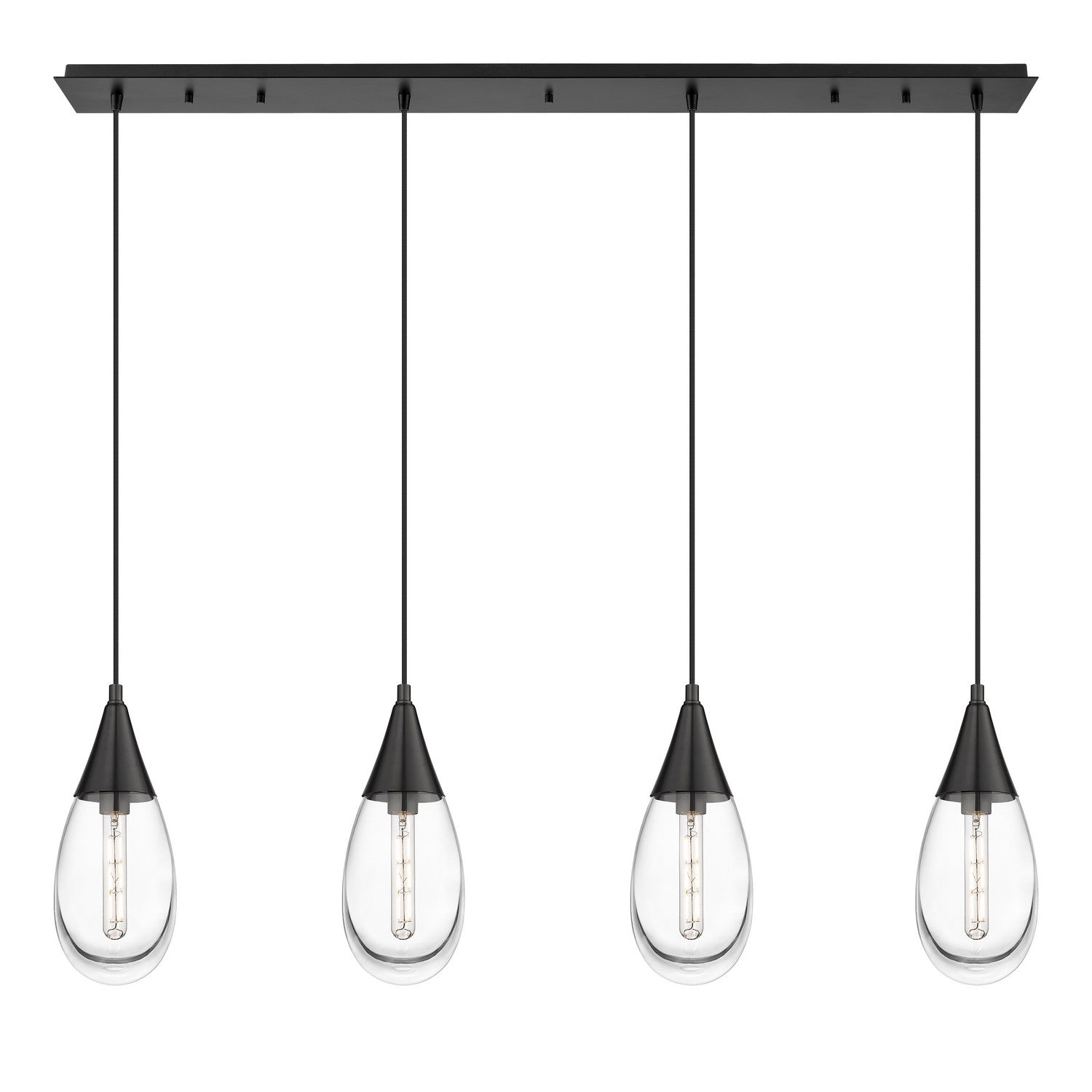 Innovations - 124-450-1P-BK-G450-6CL - LED Linear Pendant - Downtown Urban - Matte Black