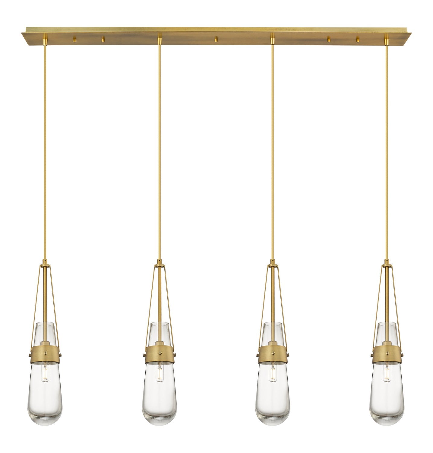 Innovations - 124-452-1P-BB-G452-4CL - LED Linear Pendant - Downtown Urban - Brushed Brass