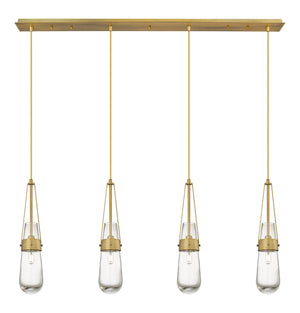 Innovations - 124-452-1P-BB-G452-4CL - LED Linear Pendant - Downtown Urban - Brushed Brass