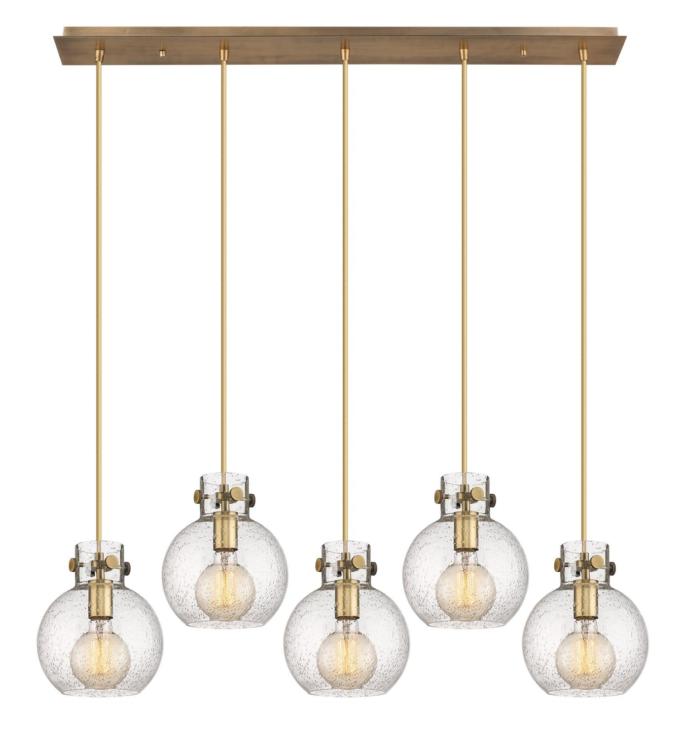 Innovations - 125-410-1PS-BB-G410-8SDY - Eight Light Linear Pendant - Newton - Brushed Brass