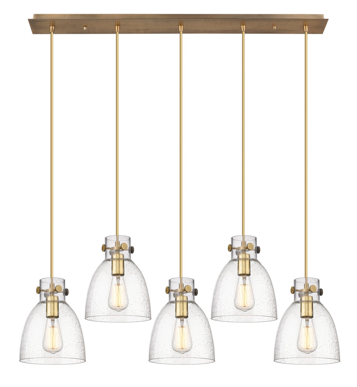 Innovations - 125-410-1PS-BB-G412-8SDY - Three Light Linear Pendant - Downtown Urban - Brushed Brass