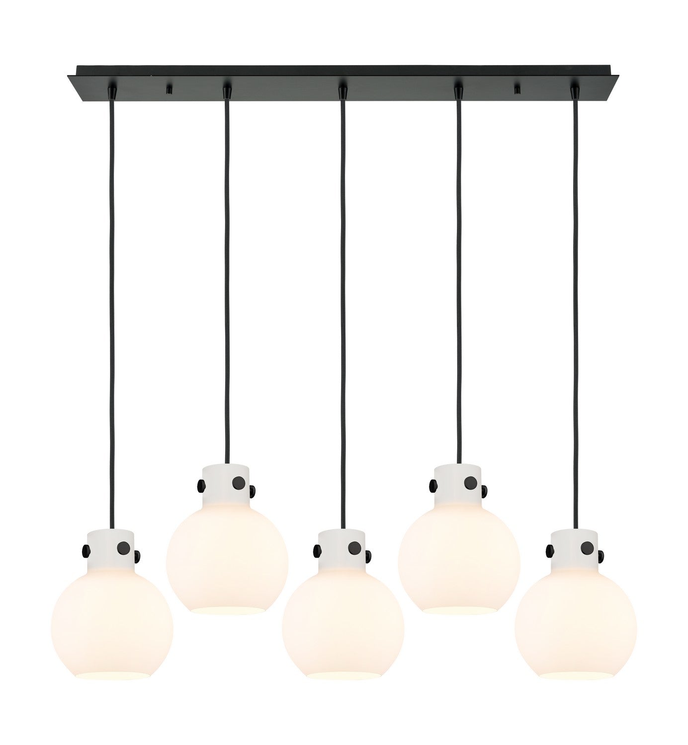 Innovations - 125-410-1PS-BK-G410-8WH - Two Light Linear Pendant - Newton - Matte Black