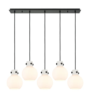 Innovations - 125-410-1PS-BK-G410-8WH - Two Light Linear Pendant - Newton - Matte Black