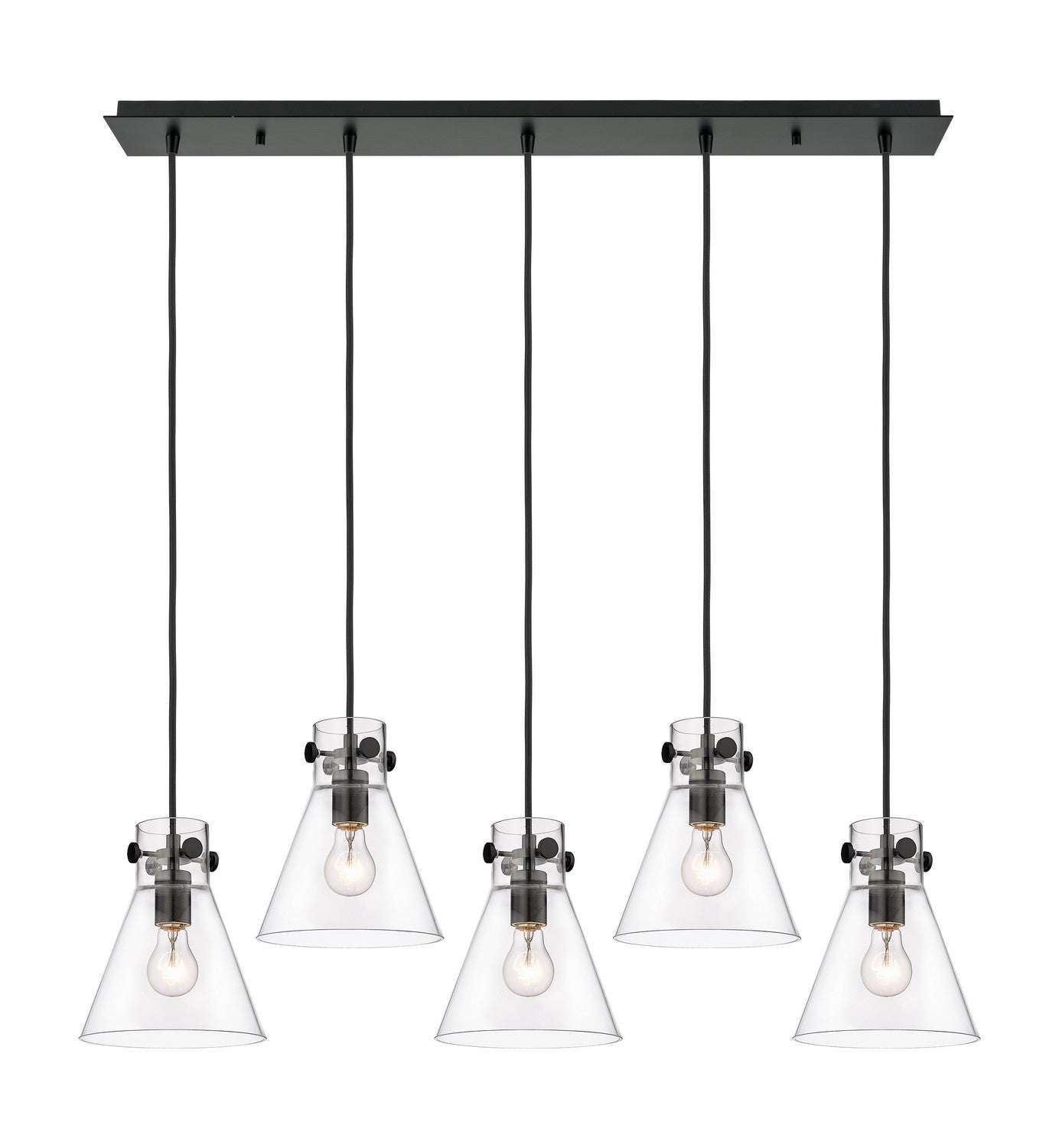 Innovations - 125-410-1PS-BK-G411-8CL - Five Light Linear Pendant - Downtown Urban - Matte Black