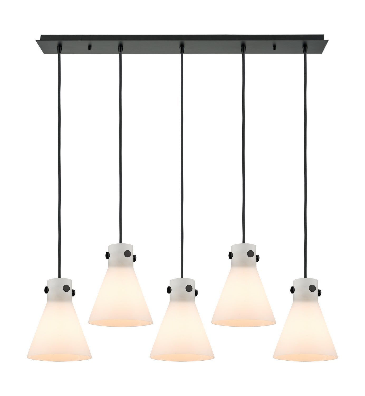 Innovations - 125-410-1PS-BK-G411-8WH - Four Light Linear Pendant - Downtown Urban - Matte Black