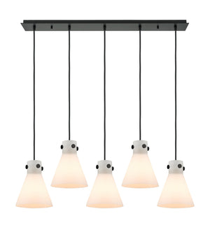 Innovations - 125-410-1PS-BK-G411-8WH - Four Light Linear Pendant - Downtown Urban - Matte Black