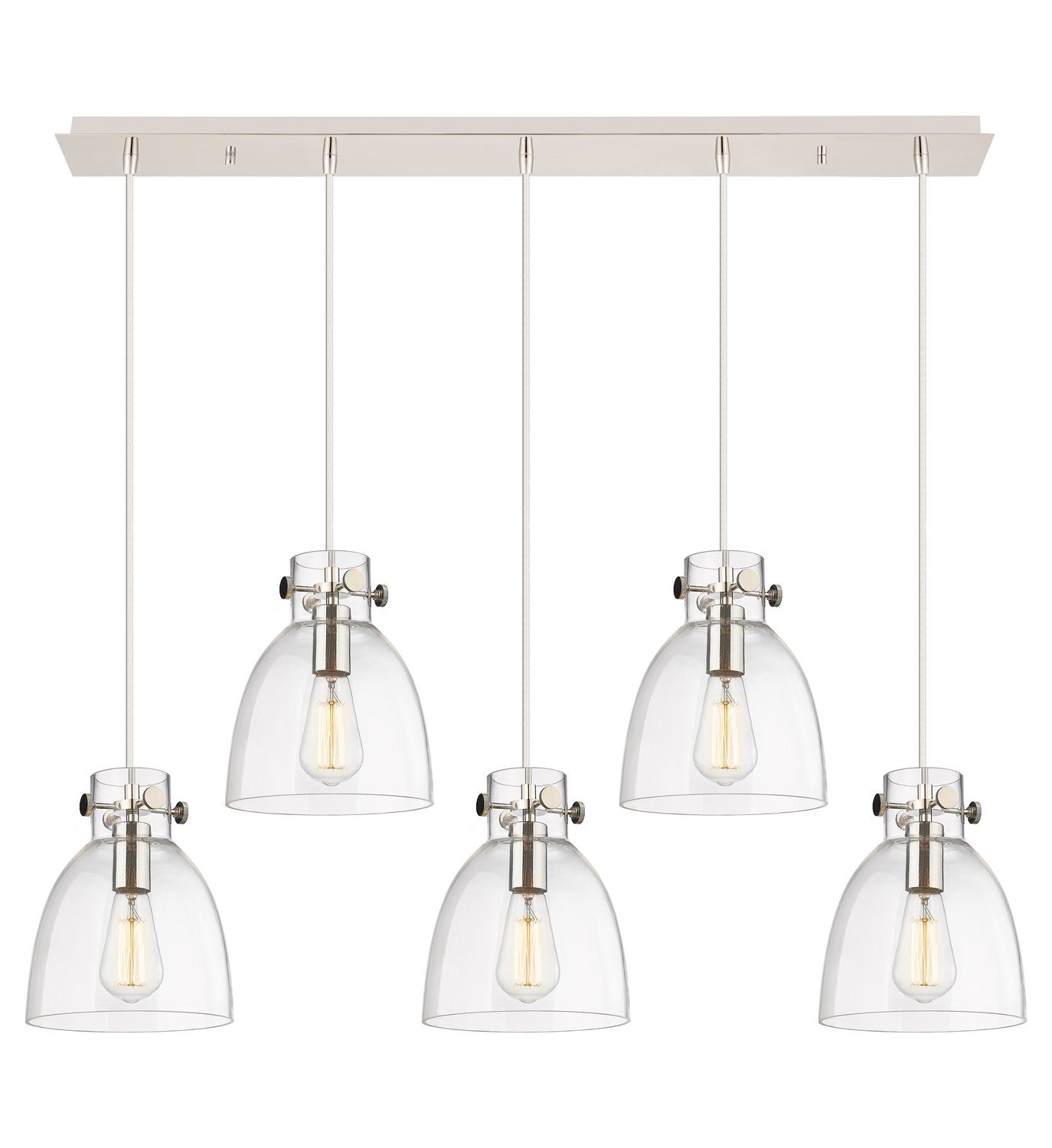 Innovations - 125-410-1PS-PN-G412-8CL - Five Light Linear Pendant - Downtown Urban - Polished Nickel