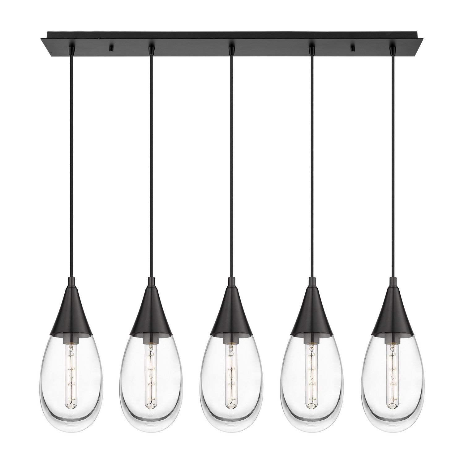 Innovations - 125-450-1P-BK-G450-6CL - LED Linear Pendant - Downtown Urban - Matte Black