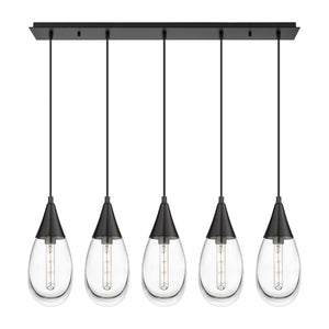 Innovations - 125-450-1P-BK-G450-6CL - LED Linear Pendant - Downtown Urban - Matte Black