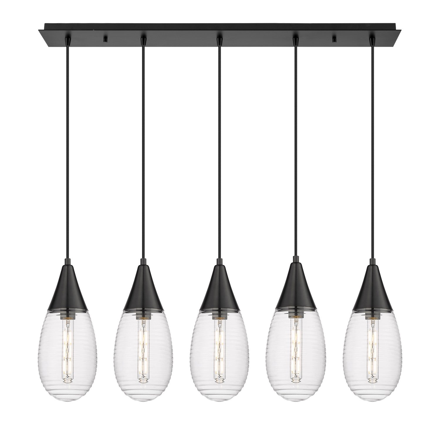 Innovations - 125-450-1P-BK-G450-6SCL - LED Linear Pendant - Downtown Urban - Matte Black