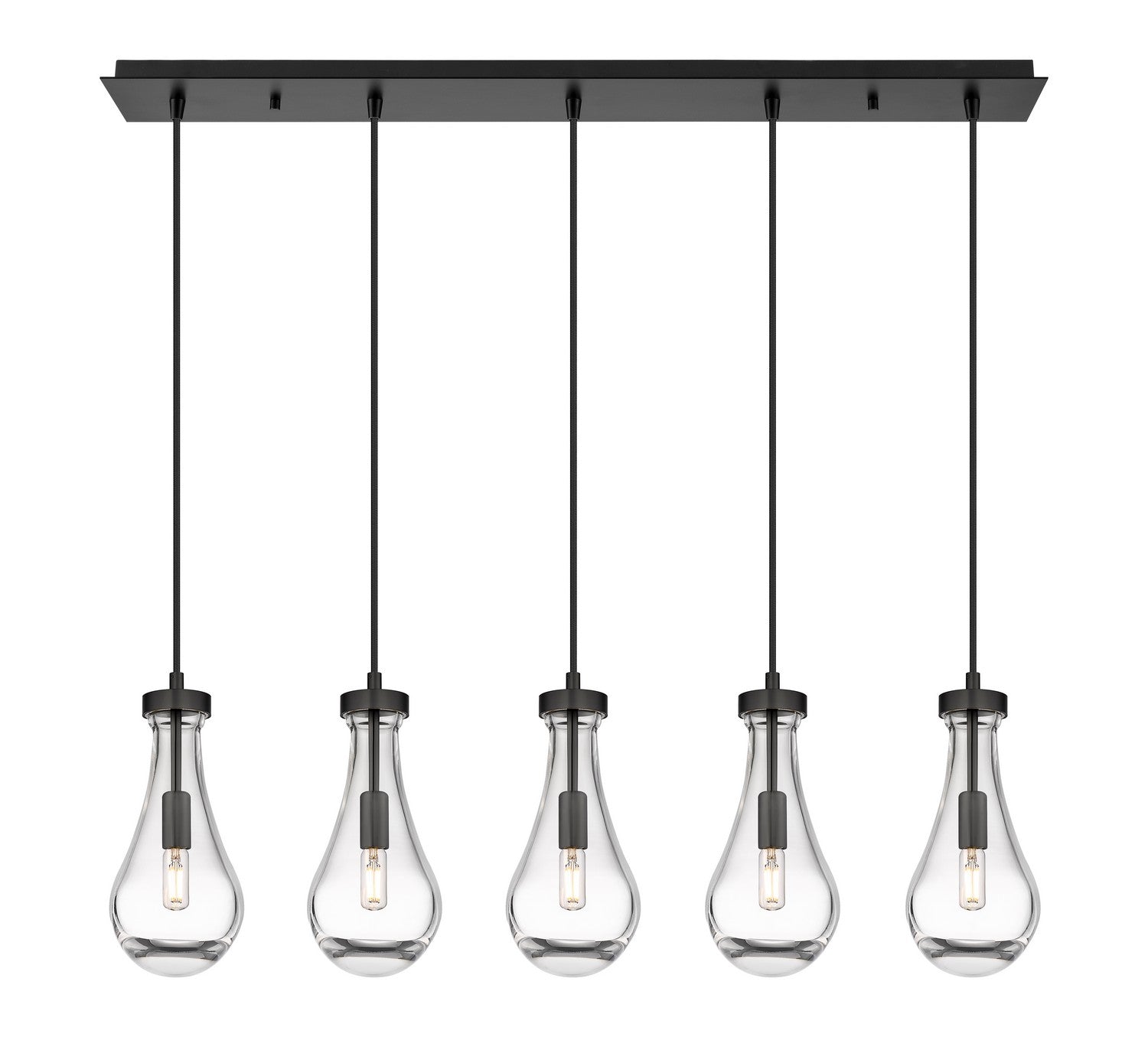 Innovations - 125-451-1P-BK-G451-5CL - LED Linear Pendant - Downtown Urban - Matte Black