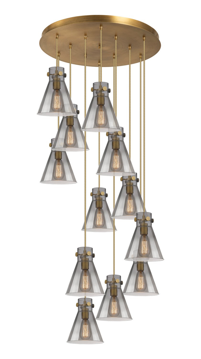 Innovations - 126-410-1PS-BB-G411-8SM - 12 Light Pendant - Downtown Urban - Brushed Brass