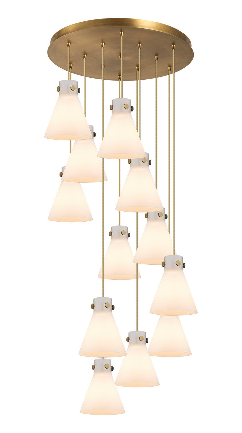 Innovations - 126-410-1PS-BB-G411-8WH - 12 Light Pendant - Downtown Urban - Brushed Brass