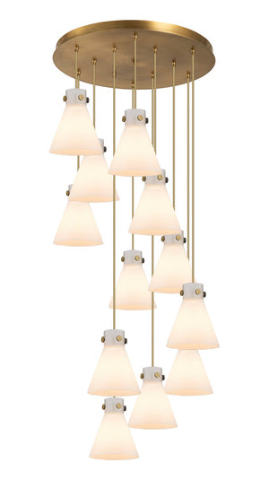 Innovations - 126-410-1PS-BB-G411-8WH - 12 Light Pendant - Downtown Urban - Brushed Brass