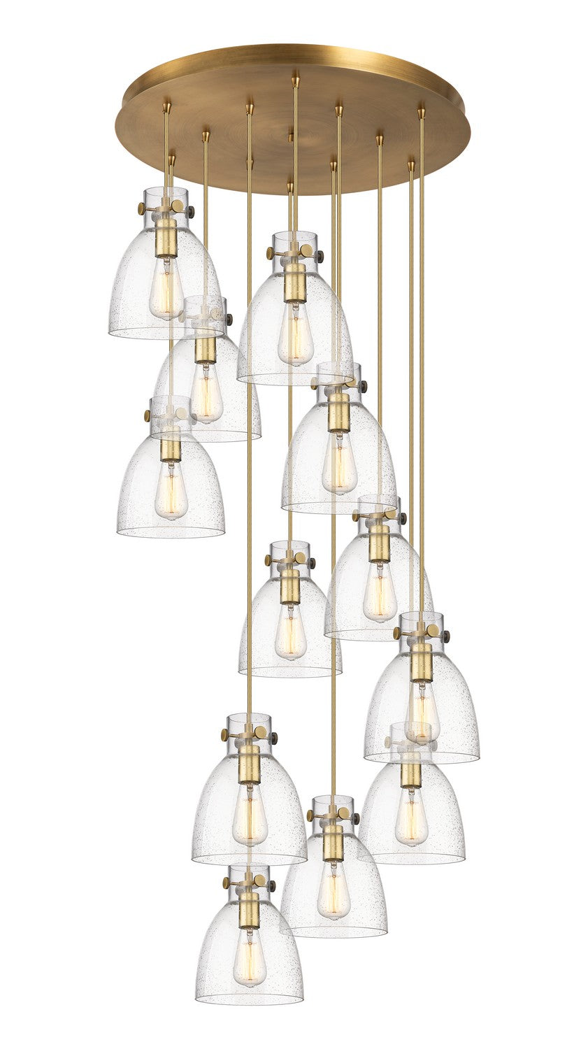 Innovations - 126-410-1PS-BB-G412-8SDY - 12 Light Pendant - Downtown Urban - Brushed Brass