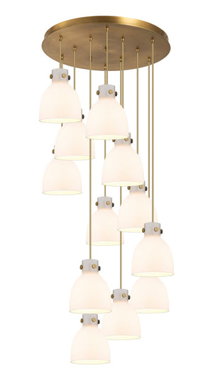 Innovations - 126-410-1PS-BB-G412-8WH - 12 Light Pendant - Downtown Urban - Brushed Brass