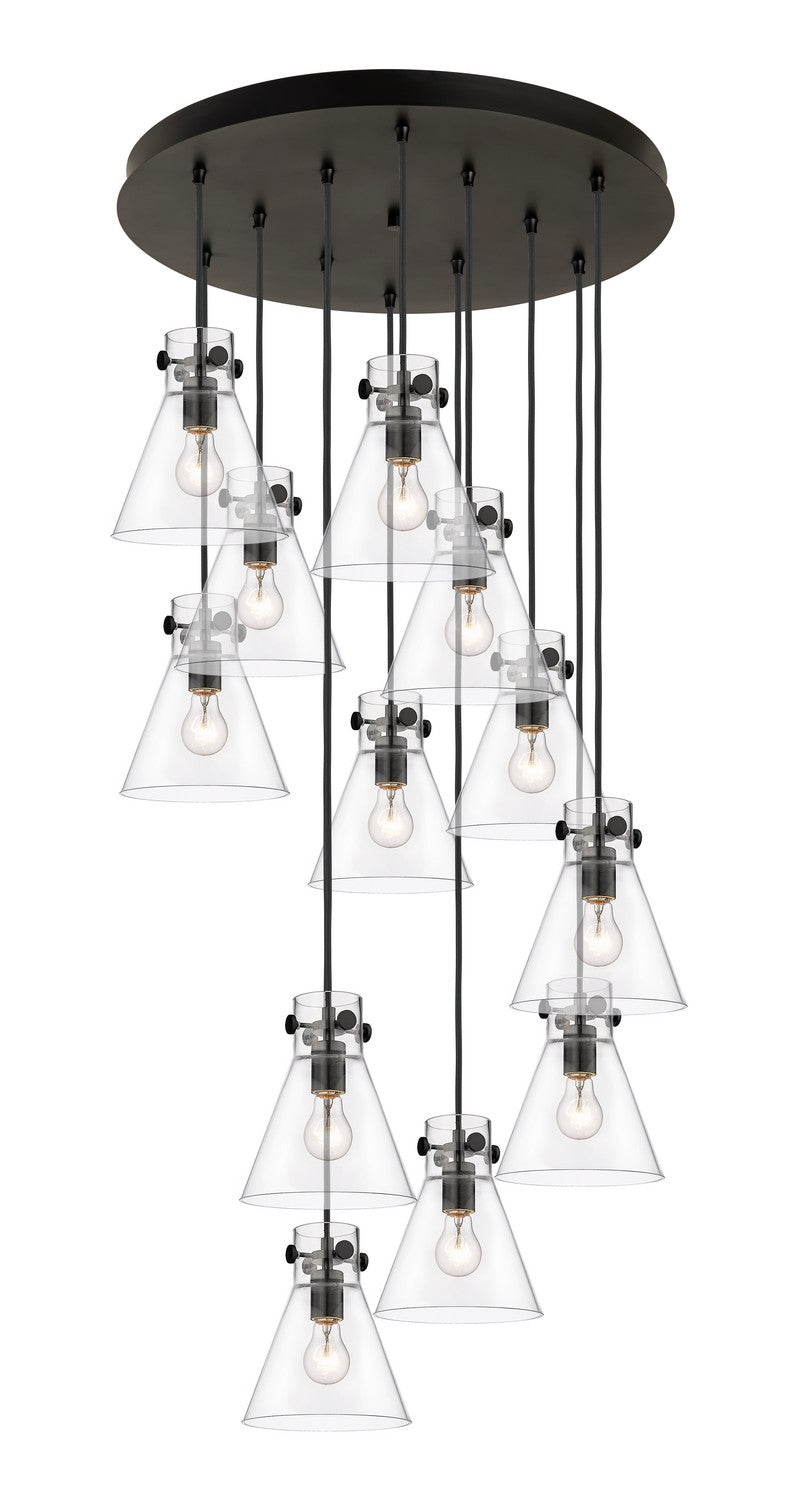 Innovations - 126-410-1PS-BK-G411-8CL - 12 Light Pendant - Downtown Urban - Matte Black