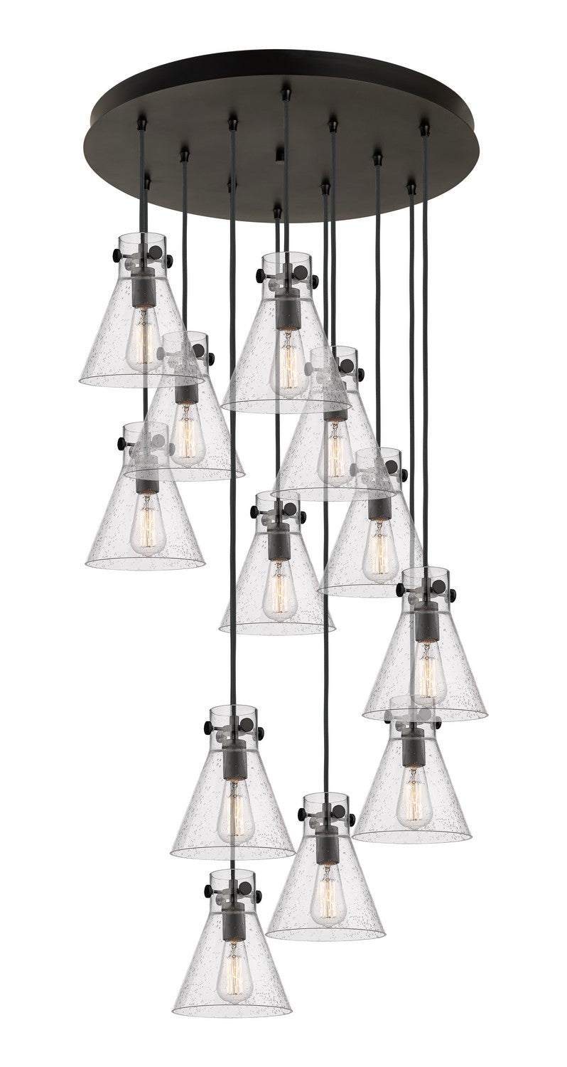 Innovations - 126-410-1PS-BK-G411-8SDY - 12 Light Pendant - Downtown Urban - Matte Black