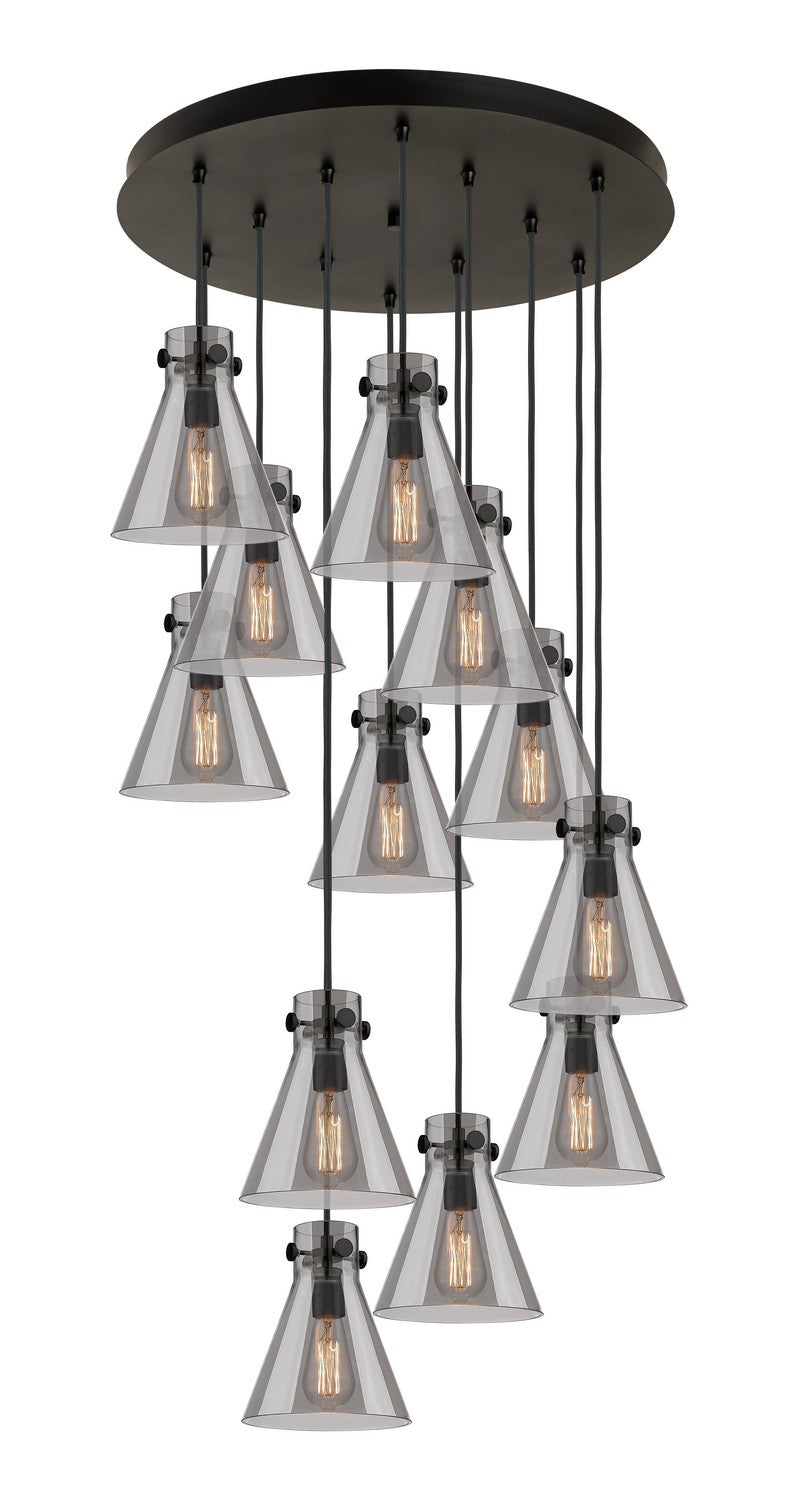 Innovations - 126-410-1PS-BK-G411-8SM - 12 Light Pendant - Downtown Urban - Matte Black