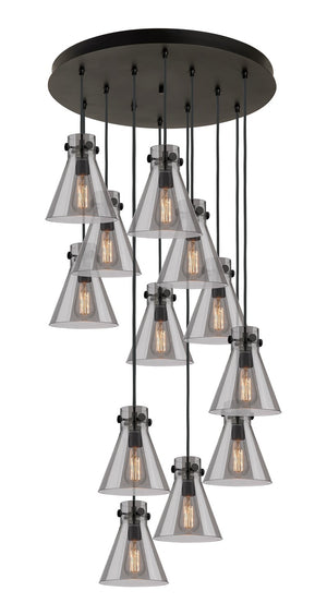 Innovations - 126-410-1PS-BK-G411-8SM - 12 Light Pendant - Downtown Urban - Matte Black