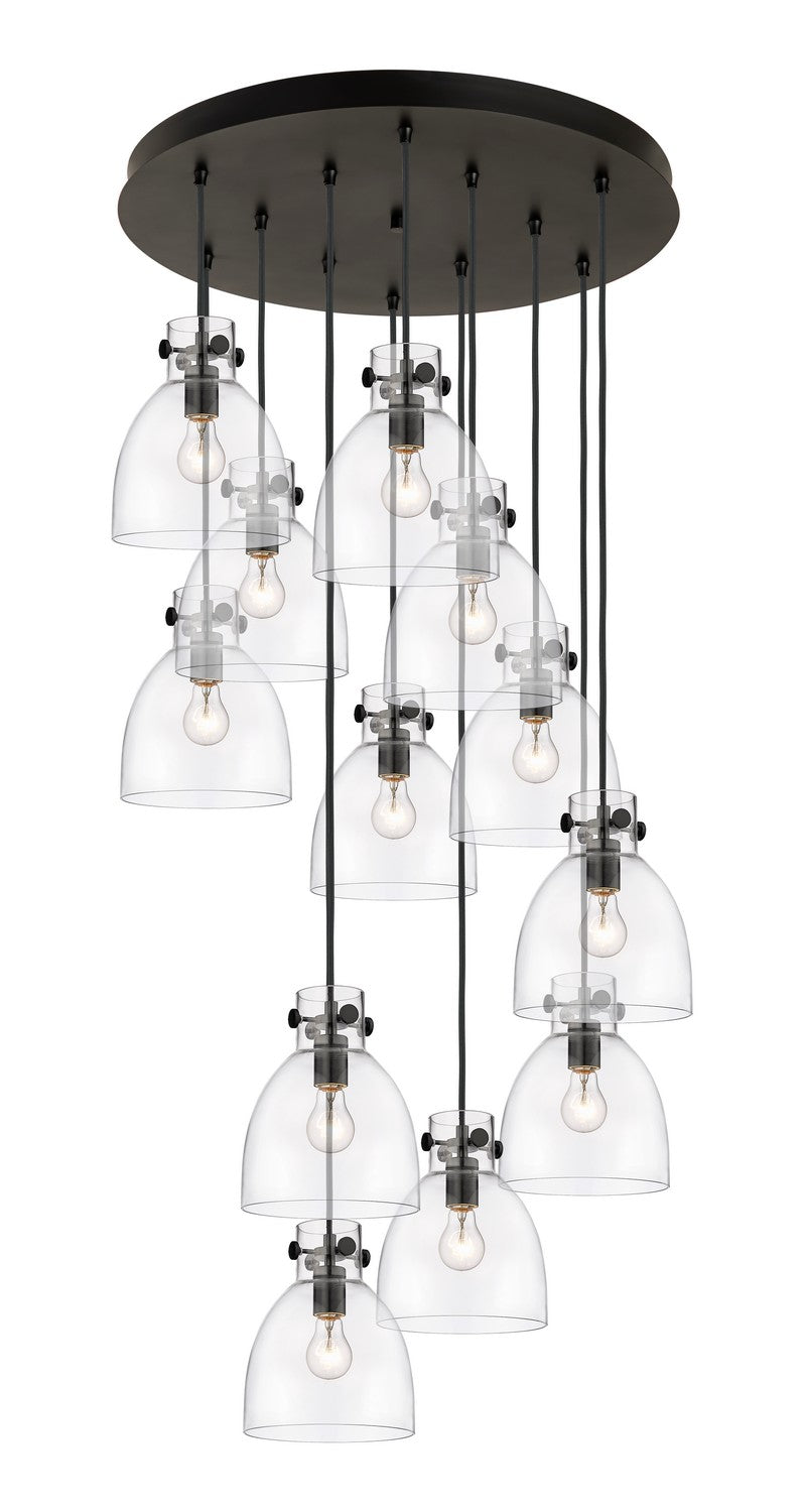 Innovations - 126-410-1PS-BK-G412-8CL - 12 Light Pendant - Downtown Urban - Matte Black