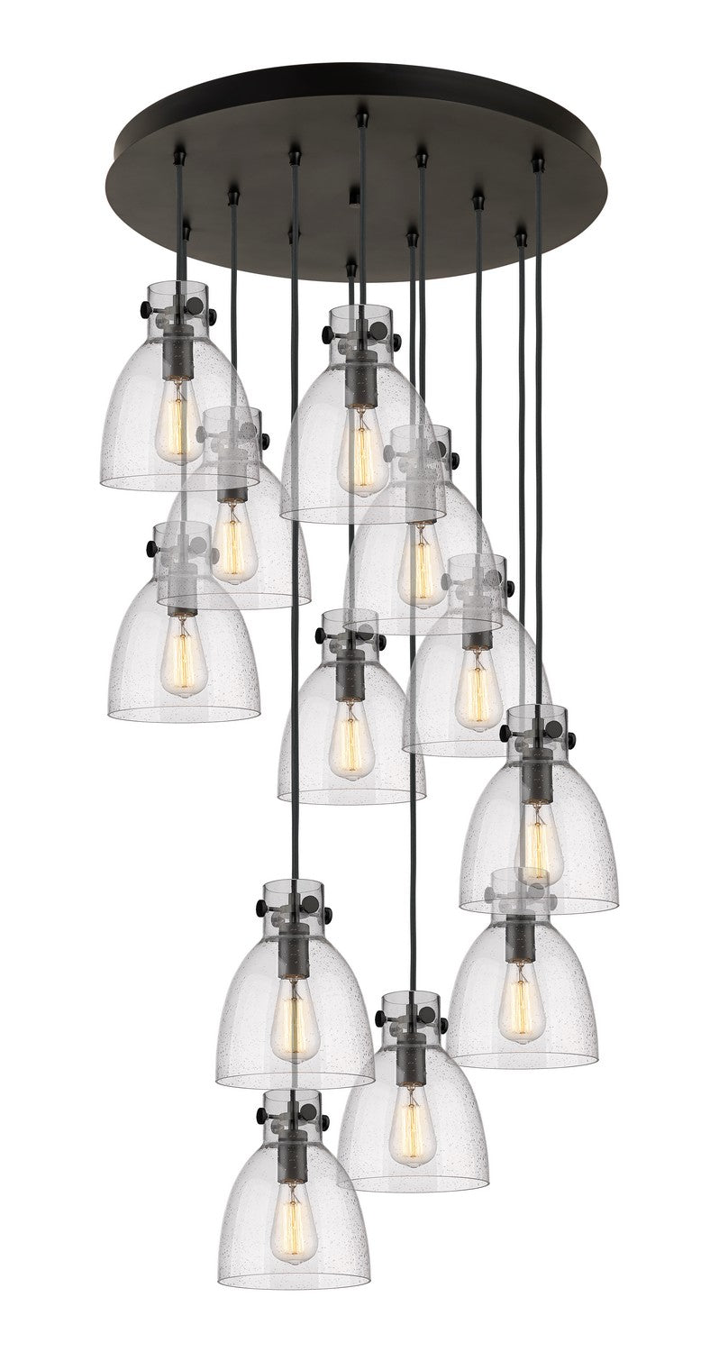 Innovations - 126-410-1PS-BK-G412-8SDY - 12 Light Pendant - Downtown Urban - Matte Black