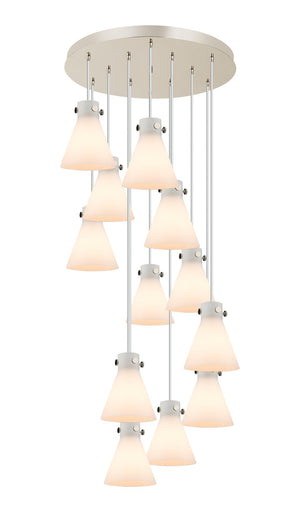 Innovations - 126-410-1PS-PN-G411-8WH - 12 Light Pendant - Downtown Urban - Polished Nickel