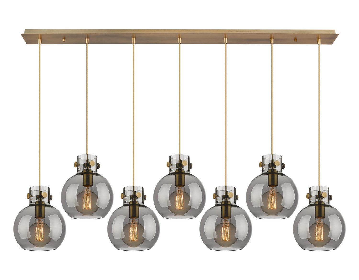 Innovations - 127-410-1PS-BB-G410-8SM - Two Light Linear Pendant - Newton - Brushed Brass