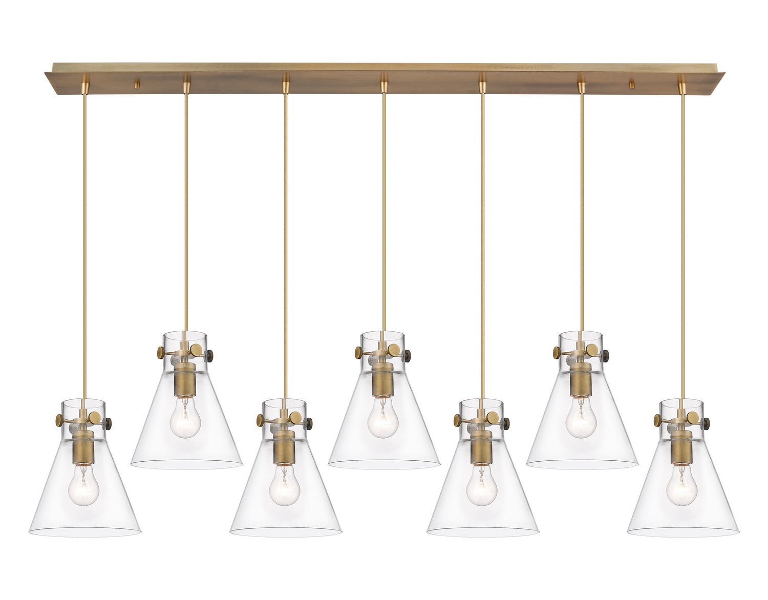 Innovations - 127-410-1PS-BB-G411-8CL - Eight Light Linear Pendant - Downtown Urban - Brushed Brass