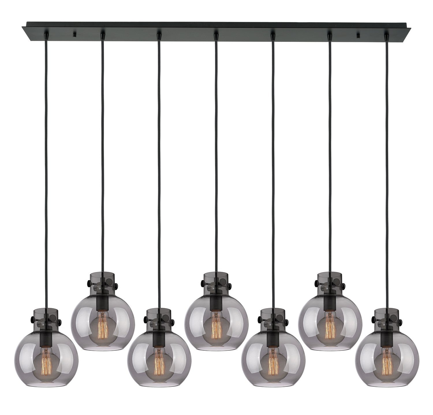 Innovations - 127-410-1PS-BK-G410-8SM - Nine Light Linear Pendant - Newton - Matte Black