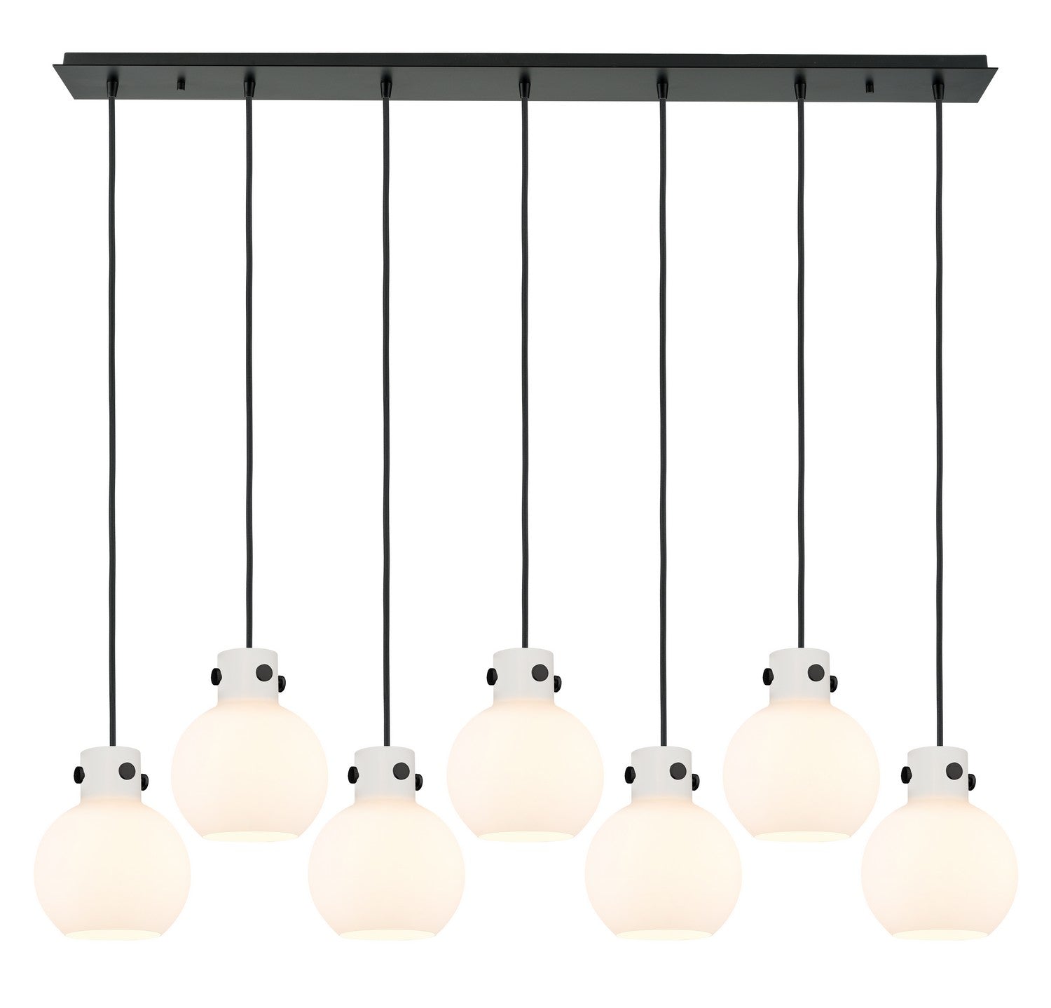 Innovations - 127-410-1PS-BK-G410-8WH - Two Light Linear Pendant - Newton - Matte Black