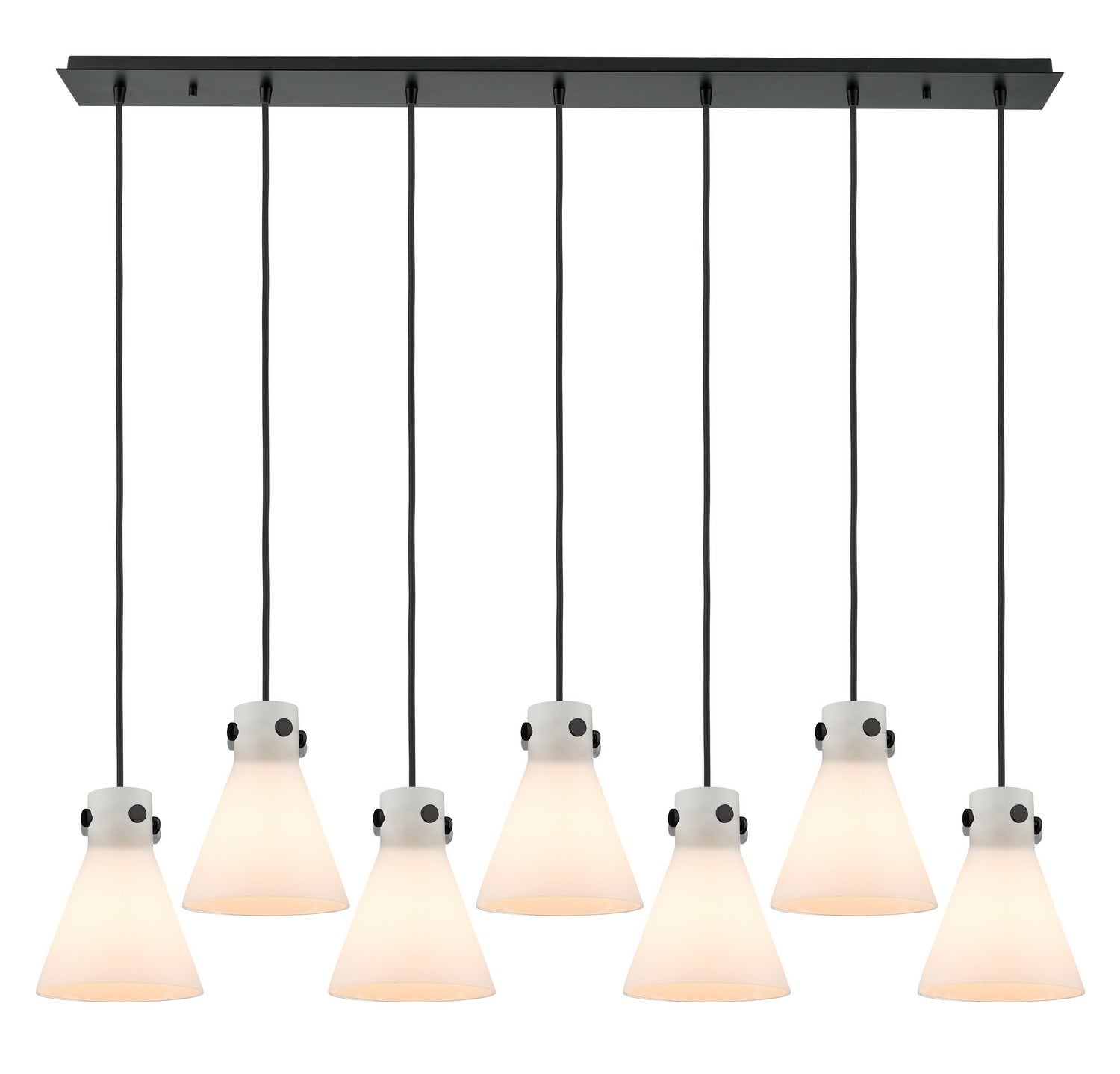 Innovations - 127-410-1PS-BK-G411-8WH - Five Light Linear Pendant - Downtown Urban - Matte Black