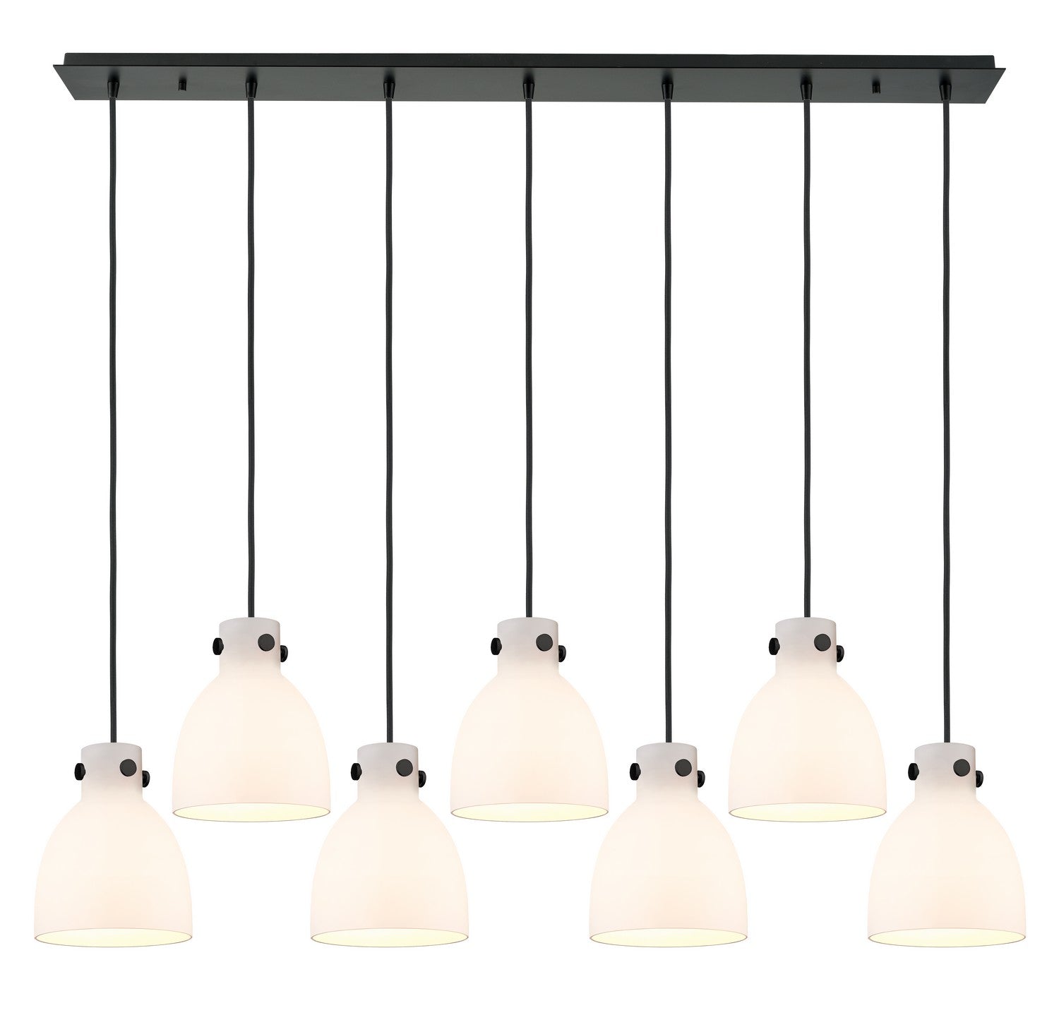 Innovations - 127-410-1PS-BK-G412-8WH - Seven Light Linear Pendant - Downtown Urban - Matte Black