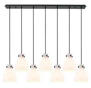 Innovations - 127-410-1PS-BK-G412-8WH - Seven Light Linear Pendant - Downtown Urban - Matte Black