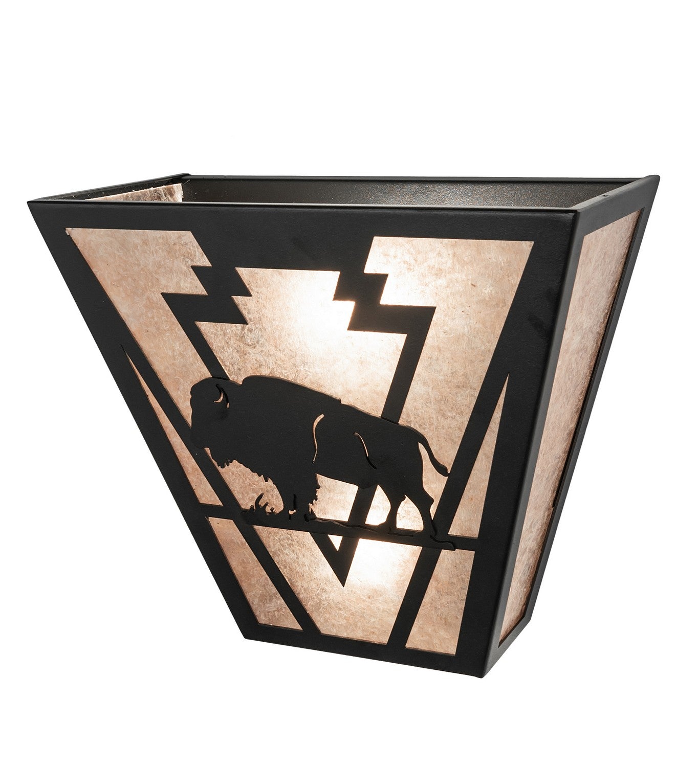 Meyda Tiffany - 265560 - Two Light Wall Sconce - Lone Buffalo - Textured Black