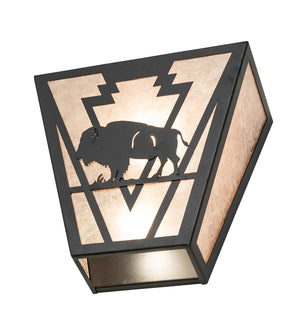 Meyda Tiffany - 265560 - Two Light Wall Sconce - Lone Buffalo - Textured Black