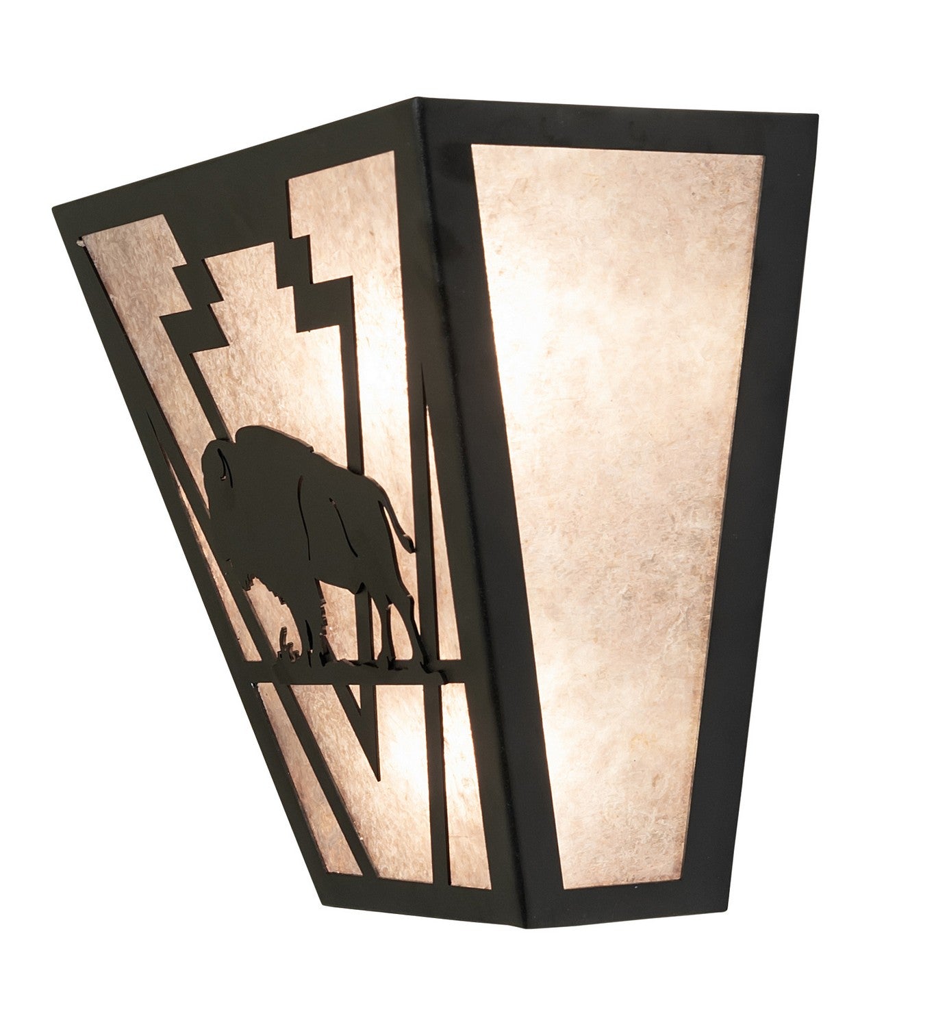 Meyda Tiffany - 265560 - Two Light Wall Sconce - Lone Buffalo - Textured Black