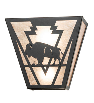 Meyda Tiffany - 265560 - Two Light Wall Sconce - Lone Buffalo - Textured Black