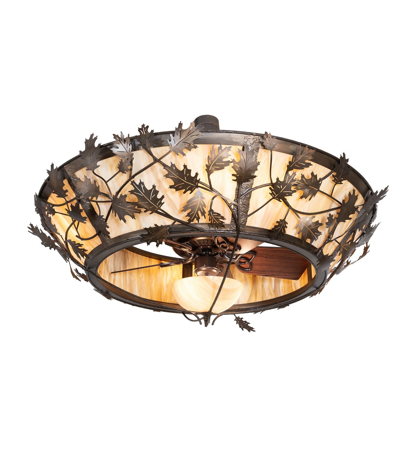 Meyda Tiffany - 267536 - 11 Light Chandel-Air - Oak Branch - Antique Copper