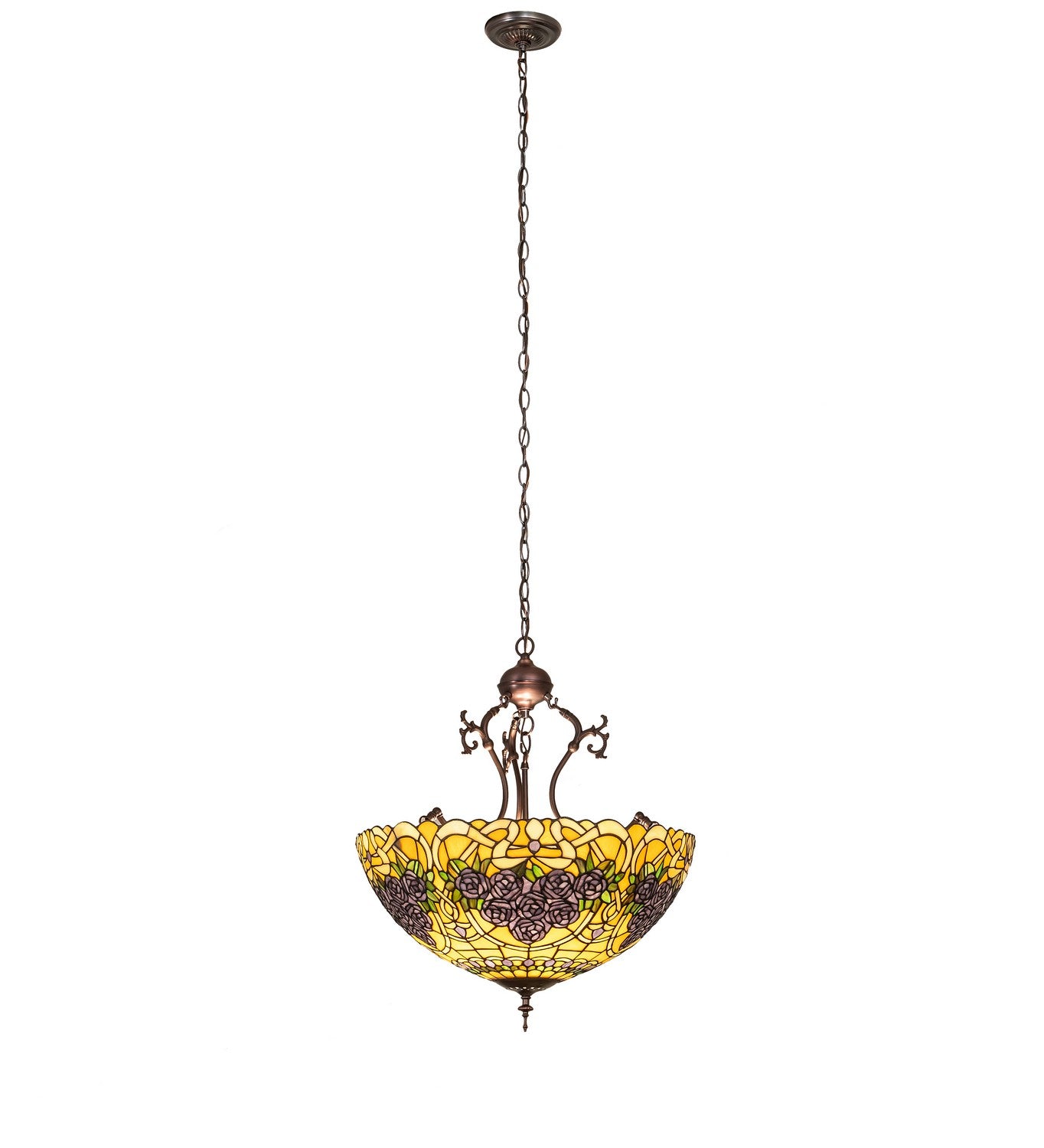 Meyda Tiffany - 268655 - Three Light Pendant - Rose Bouquet - Mahogany Bronze