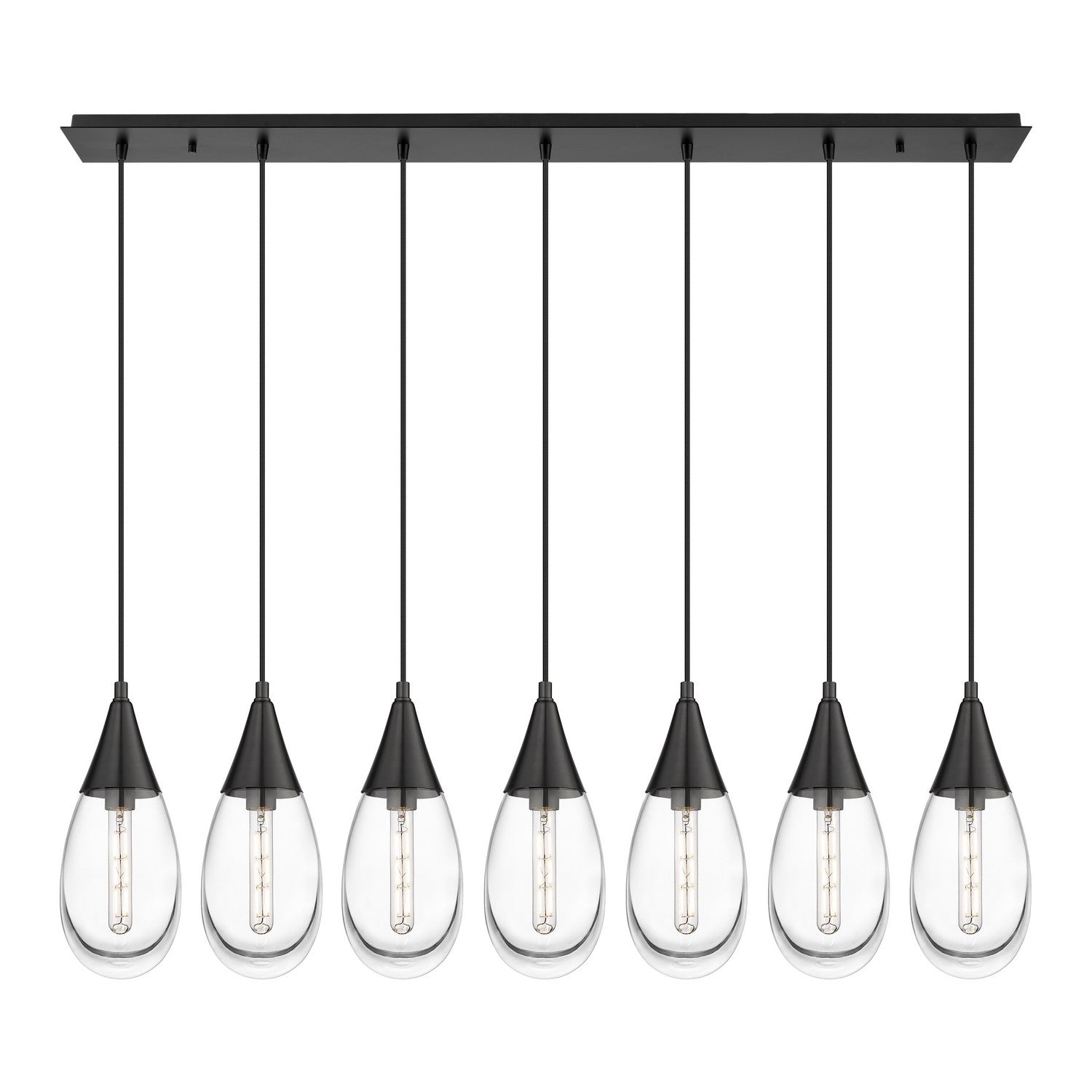 Innovations - 127-450-1P-BK-G450-6CL - LED Linear Pendant - Downtown Urban - Matte Black